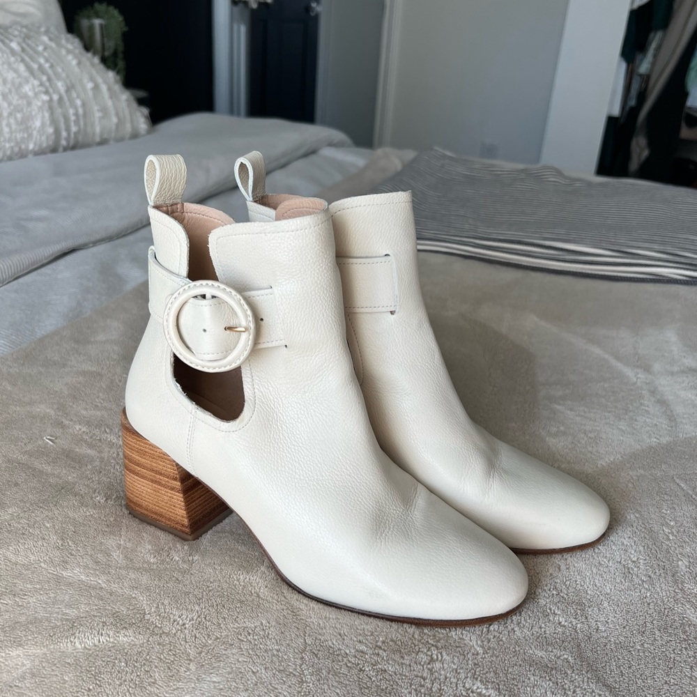White ankle boots